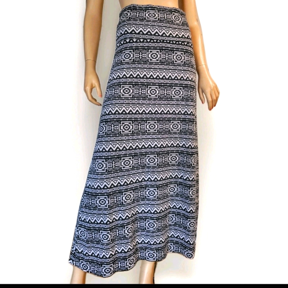 Maxi Skirt Tribal Long Stretchy M L